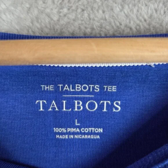 Talbots Pima Cotton Long Sleeve Tee Blue Women’s - Picture 3 of 6
